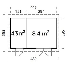 Friggebod PALMAKO Lara 13,1m² (inv. 12,7m²)-thumb-3