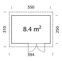Friggebod PALMAKO Lara 8,8m² (inv. 8,4m²)-thumb-3