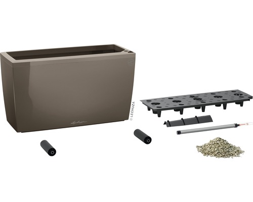 Rektangulär planteringslåda med bevattningssystem och tillbehör