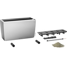 Självvattnande blomkruka LECHUZA rumsdelare Cararo 75x30x43cm silver inkl. substrat