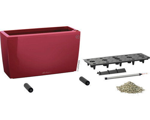 Rektangulär blomlåda med bevattningssystem och tillbehör