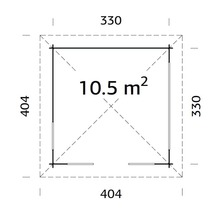 Paviljong PALMAKO Julie 10,9m² 350x350cm natur-thumb-3