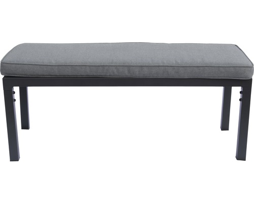 Trädgårdsbänk med vadderad sits och metallram