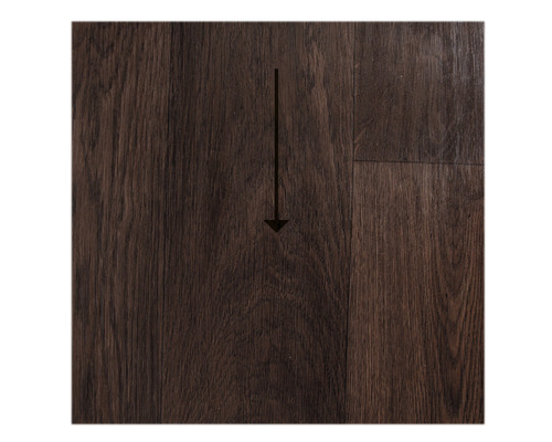 Mörkt laminatgolv med pil