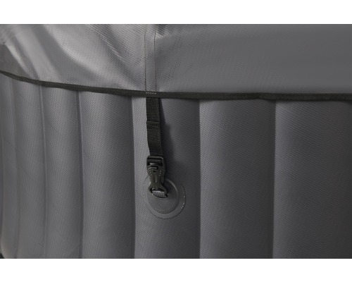 Detalj av ett spabadskydd med stängning