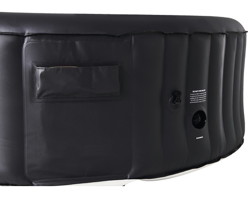 Detaljvy av en uppblåsbar bubbelpool med ficka och ventil