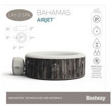 Lay-Z-Spa Bahamas Airjet uppblåsbar bubbelpool med måtten 180 x 66 centimeter