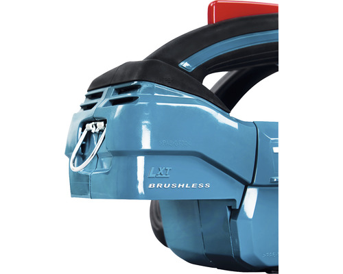 Detaljvy av en häcksax med LXT Brushless-tryck