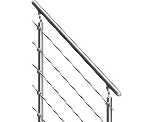 Räcke av rostfritt stål med stålvajrar