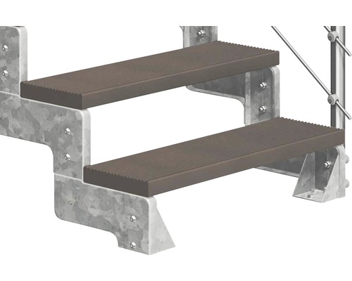 Trappa med två steg och metallram