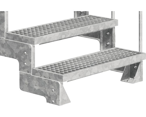 Trappa av metall med två steg