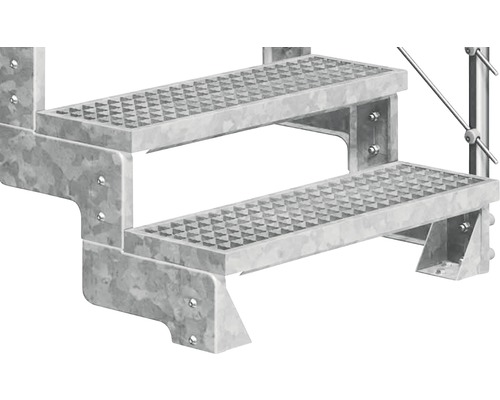 Metalltrappa med två steg för utomhusbruk