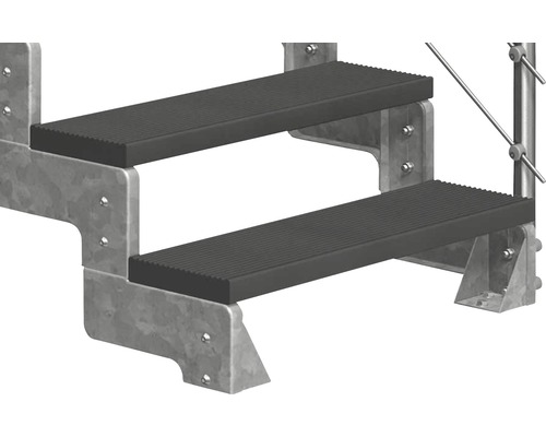 Trappa med två steg och metallram