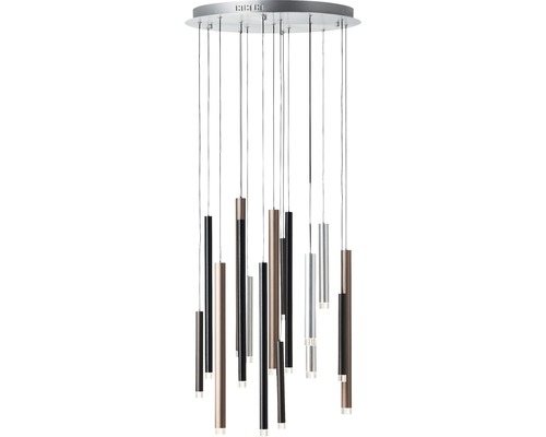 Pendellampa med cylindriska lampskärmar i olika utföranden