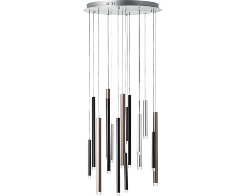 Pendellampa med cylindriska element på tunna upphängningar