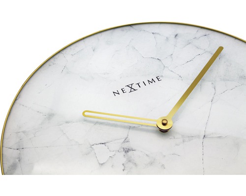 Nextime klocka med urtavla i marmor och gyllene visare