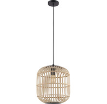 Taklampa med lampskärm i rotting