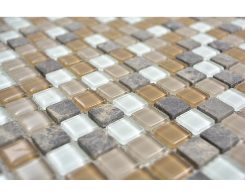 Mosaikplattor av glas och sten för inomhusbruk
