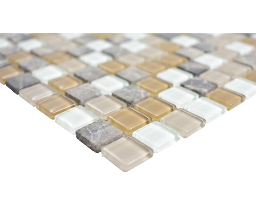 Mosaikplatta av glas och sten
