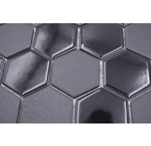 Mosaik keramik Hexagon HX 09059 svart blank 32,5x28,1 cm-thumb-3