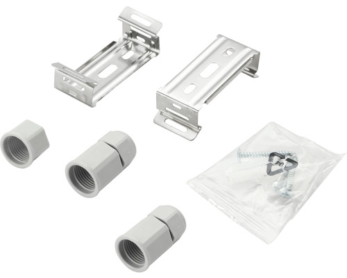 Installationsmaterial för sanitetsartiklar, inklusive fästen, skruvförband och fästmaterial.