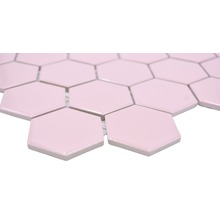 Mosaik keramik Hexagon HX520 rosa cerise blank 32,5x28,1 cm-thumb-1
