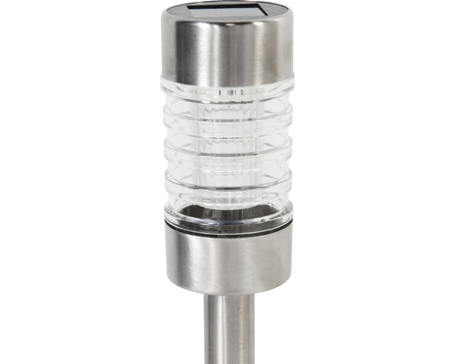 Solarlampa av rostfritt stål och glas för utomhusbruk