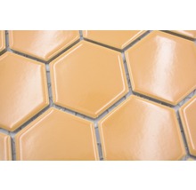 Mosaik keramik Hexagon HX 570 orange ocker blank 32,5x28,1 cm