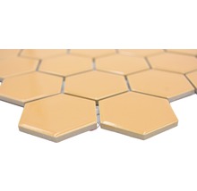 Mosaik keramik Hexagon HX 570 orange ocker blank 32,5x28,1 cm