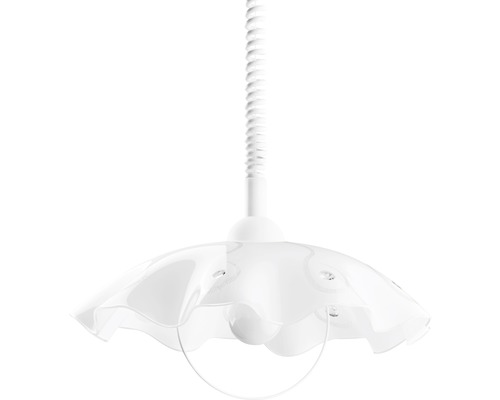 Vit hänglampa med lampskärm