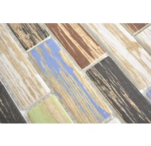 Mosaik glas XCM BR91 blå grön brun svart 29,7 x 25,8 cm