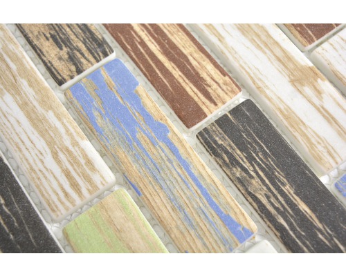 Mosaikplatta med träutseende, rektangulär form