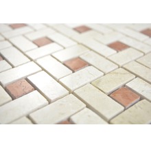 Mosaik natursten beige/röd polerad
