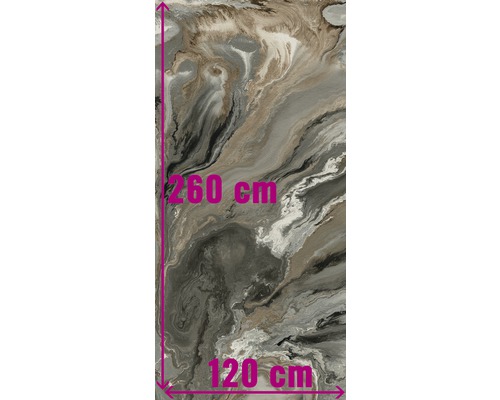 Dekorativ platta, 260 cm hög och 120 cm bred, med marmorlook