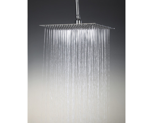 Fyrkantigt duschhuvud med vattenstråle