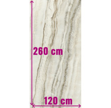 Keramisk platta med måtten 260 x 120 centimeter.