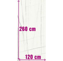 Kakelmönster med mått: 260 cm hög, 120 cm bred