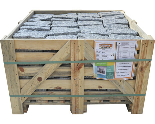 Granitgatstenar i trälåda