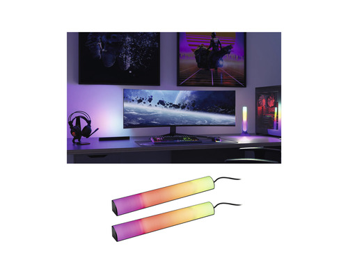 Gaming-scen med LED-ljusstavar för stämningsbelysning