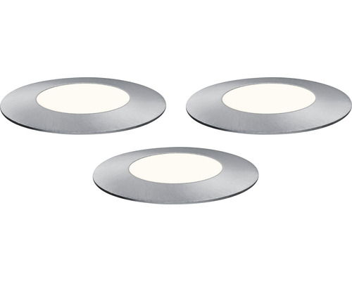 Tre runda LED infällda spotlights