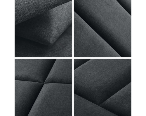 Närbild av akustikpaneler med tygyta och quiltad design