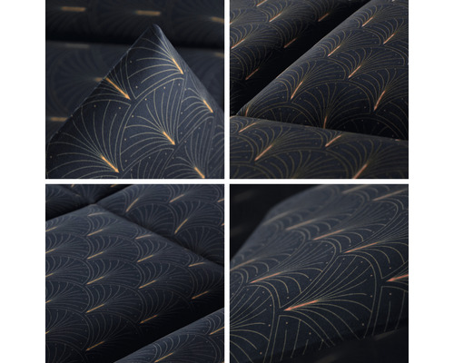 Närbild av en textil med fläktmönster