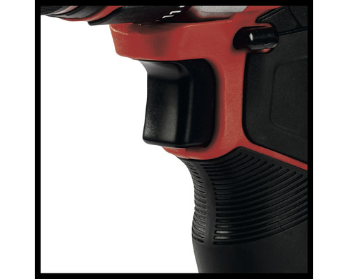 Närbild av handtaget på en borrmaskin med avtryckare