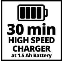 30 minuters höghastighetsladdare vid 1,5 Ah batteri