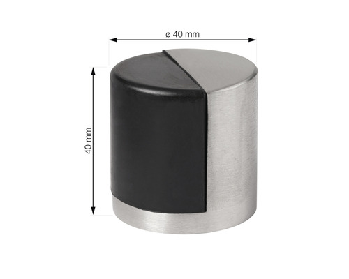 Dörrstopp av rostfritt stål och gummi, diameter 40 millimeter