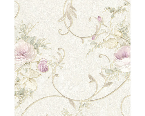 Tapet A.S. CRÉATION pearl blomma cremé 30420-2 Tapet med rosmönster och blomrankor