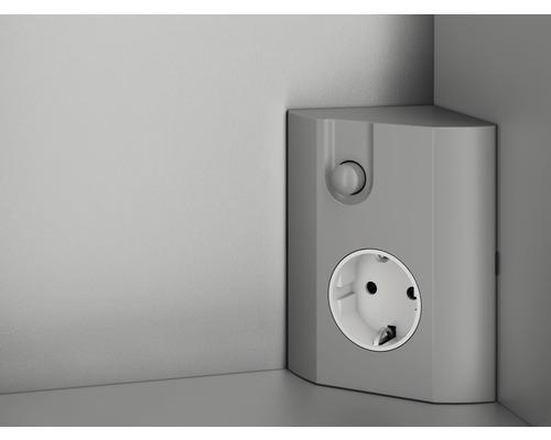 Hörnuttag med strömbrytare för väggmontering