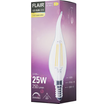 Kronljus FLAIR LED CL35 E14 2,2W(25W) 250lm 2700K varmvit med böjd topp klar