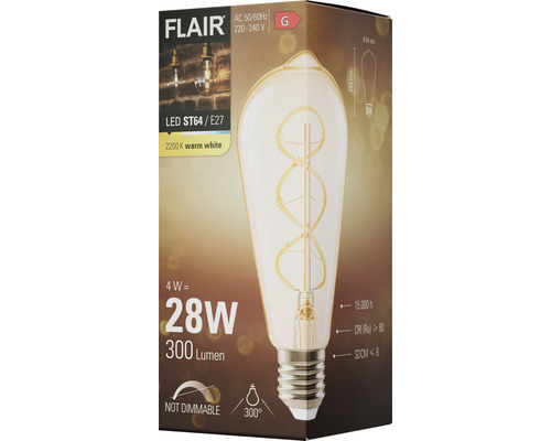 Förpackning för en Flair LED-lampa ST64 E27 2200K varmvit