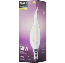 Kronljus FLAIR LED CL35 E14 5,5W(60W) 806lm 2700K varmvit med böjd topp klar